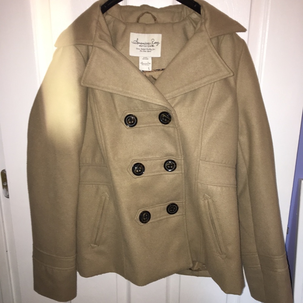 Tan peacoat